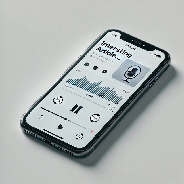 Image depicting a phone playing a podcast